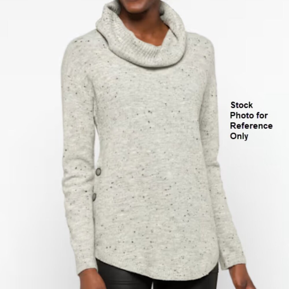 FORTUNE + IVY Reagan Cowl Neck Button Detail Sweater